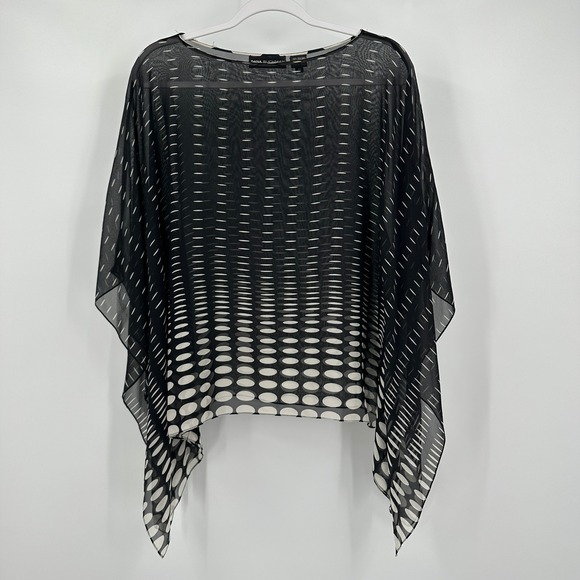 Dana Buchman Womens Silk Sheer Poncho Cape Size M Quiet Luxury Minimalist - Picture 1 of 6